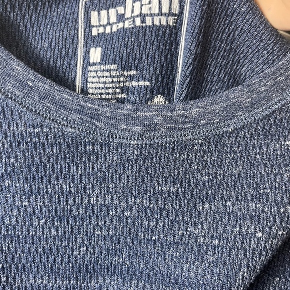 Men’s Urban Pipeline Blue Crewneck Long Sleeve Thermal Shirt Size Medium Casual - Picture 4 of 5